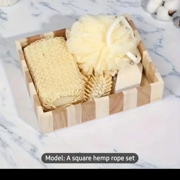 Rectangle Shaped Wooden Spa Bath Set - Cream.new - Picture 3 of 8